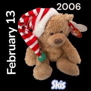 👛 (ANY 2/$15) TY BEANIE BABY Skis Born February 13, 2006